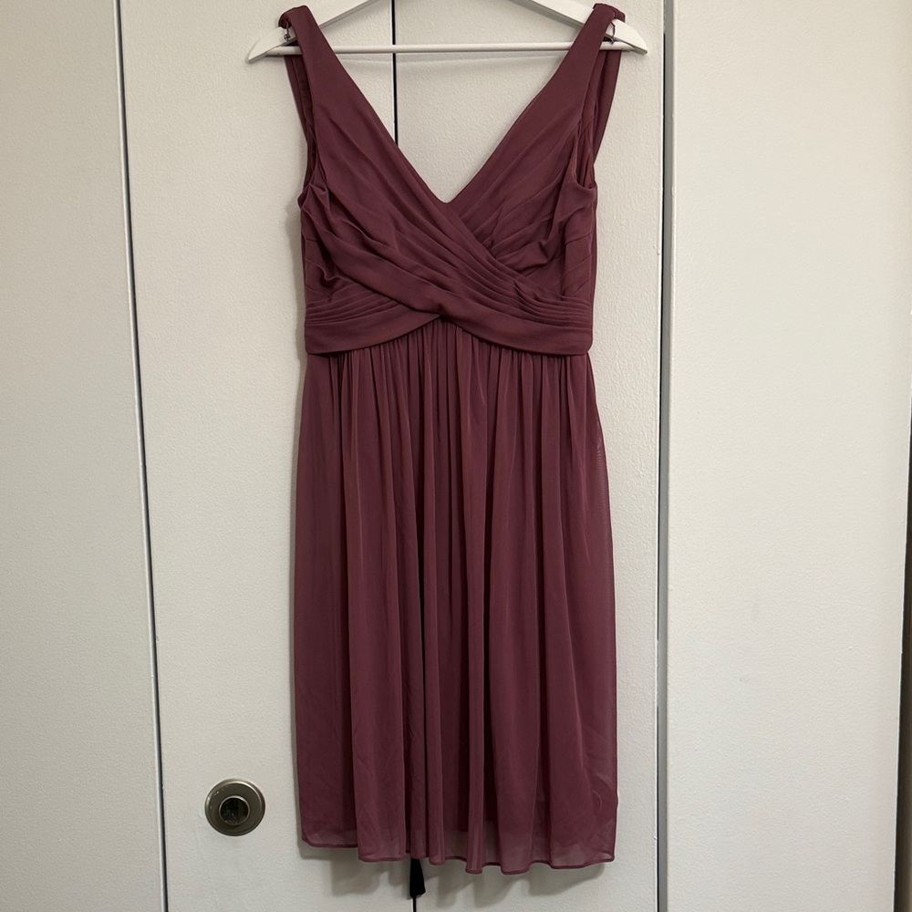 NWT David’s Bridal Chiant Plum Short Formal Dress Size 6